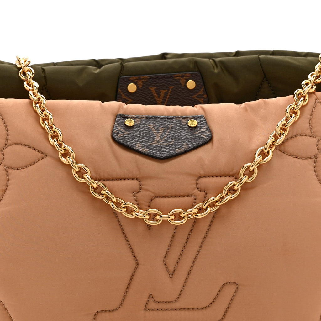 Econyl Monogram Pillow Maxi Multi Pochette Accessories Kaki Beige