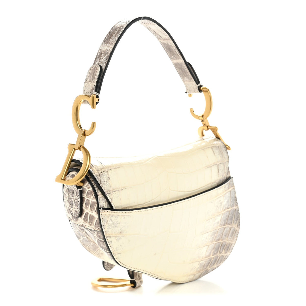Niloticus Crocodile Himalaya Mini Saddle Bag Latte
