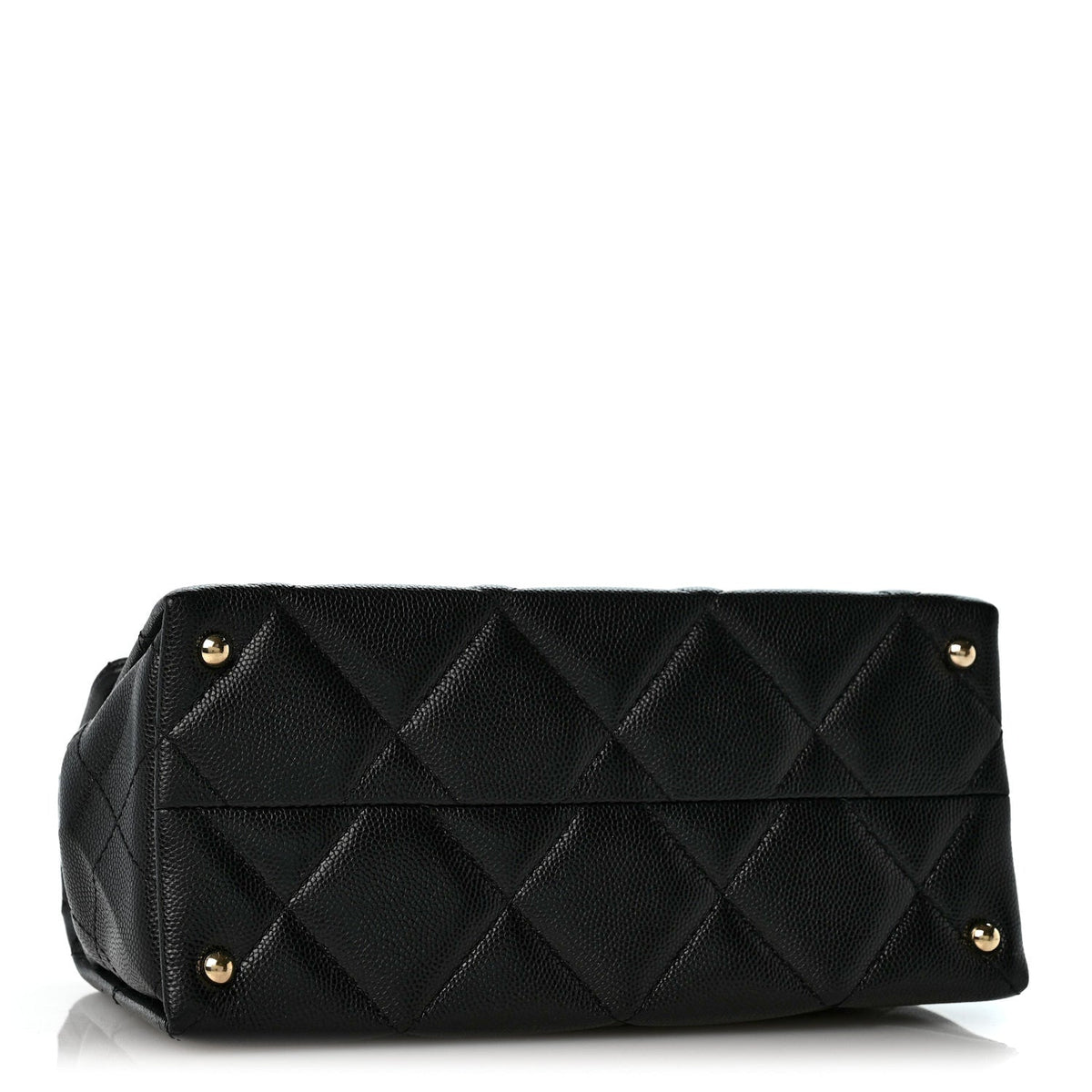 Caviar Quilted Mini Retro Twist Top Handle Flap Black