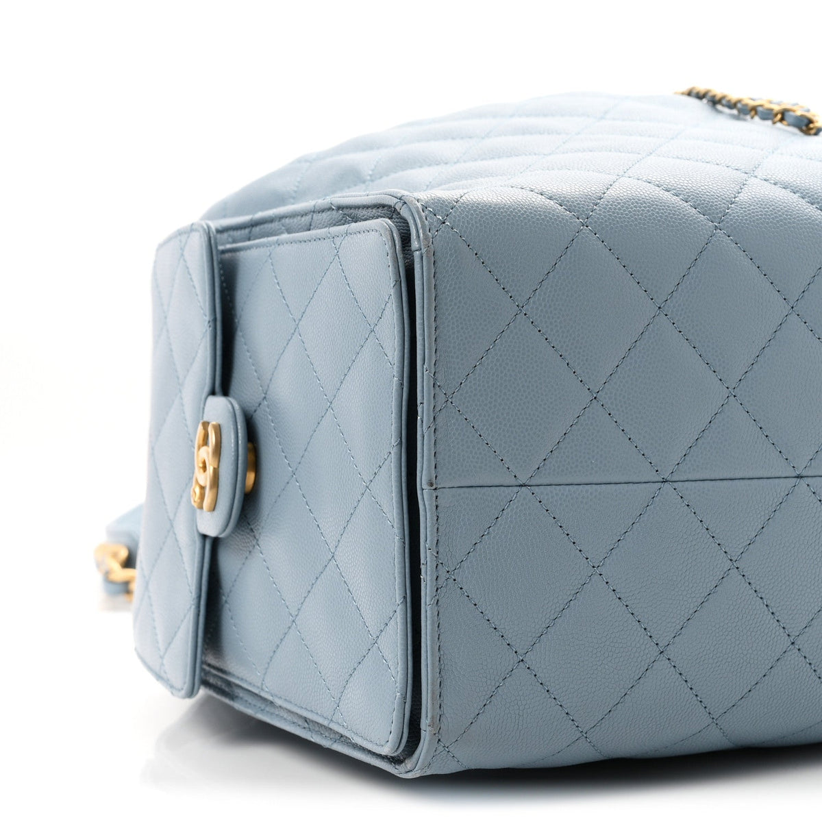 Caviar Quilted Medium Chanel 25 Handbag Blue