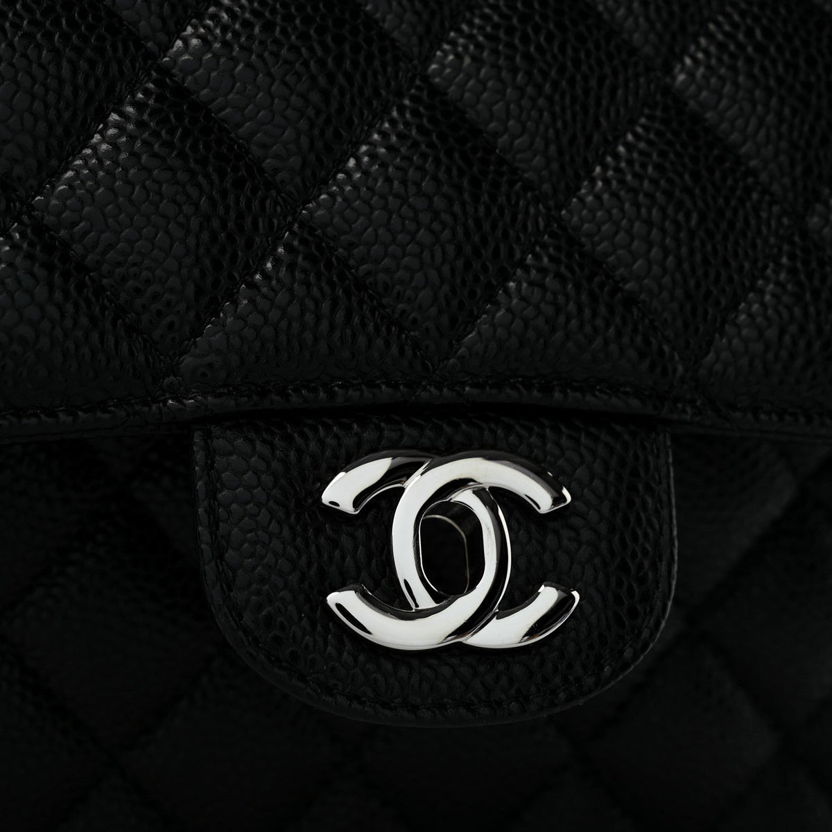 Caviar Quilted Small Double Flap Black