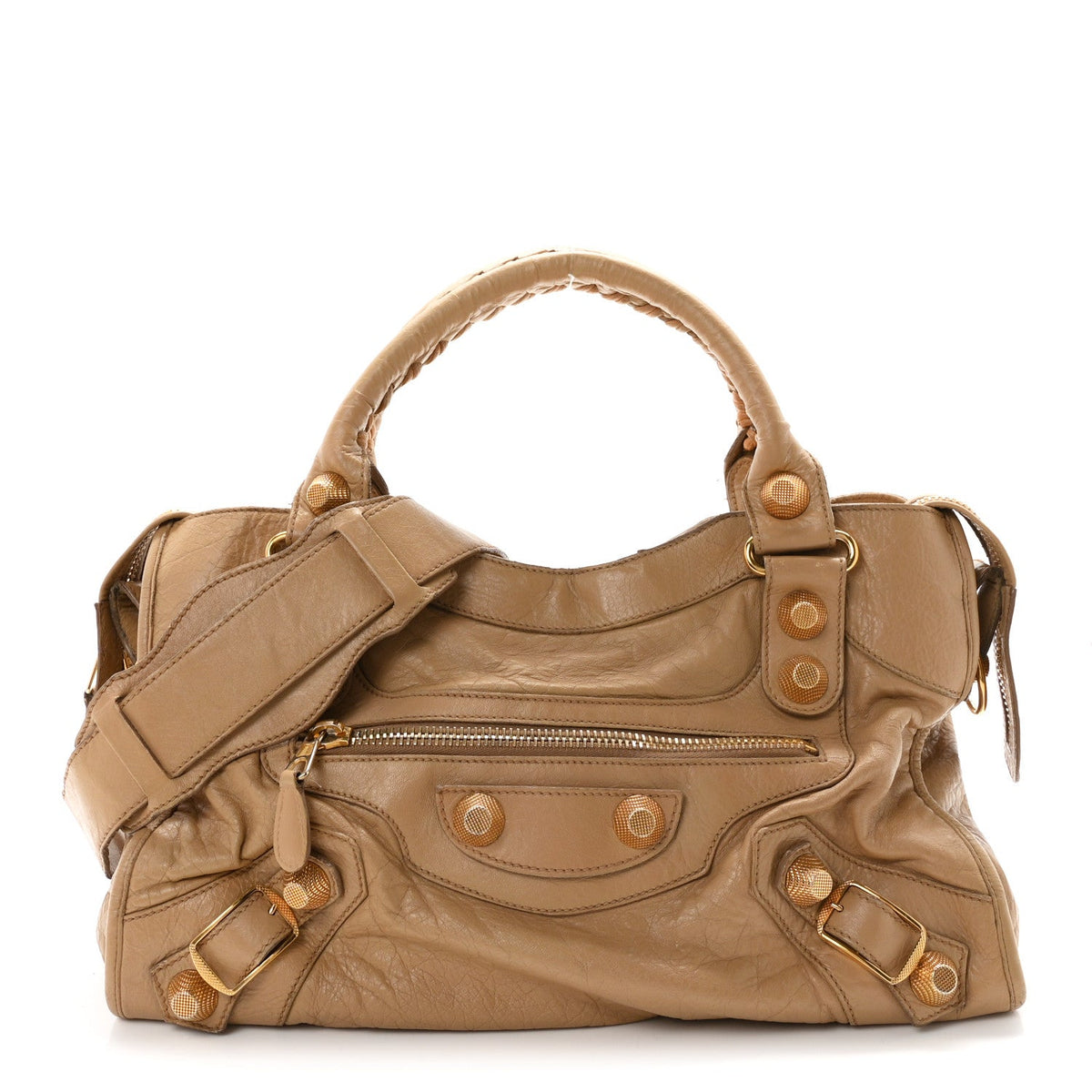 Agneau Giant 21 Gold Hardware City Beige Nougatine
