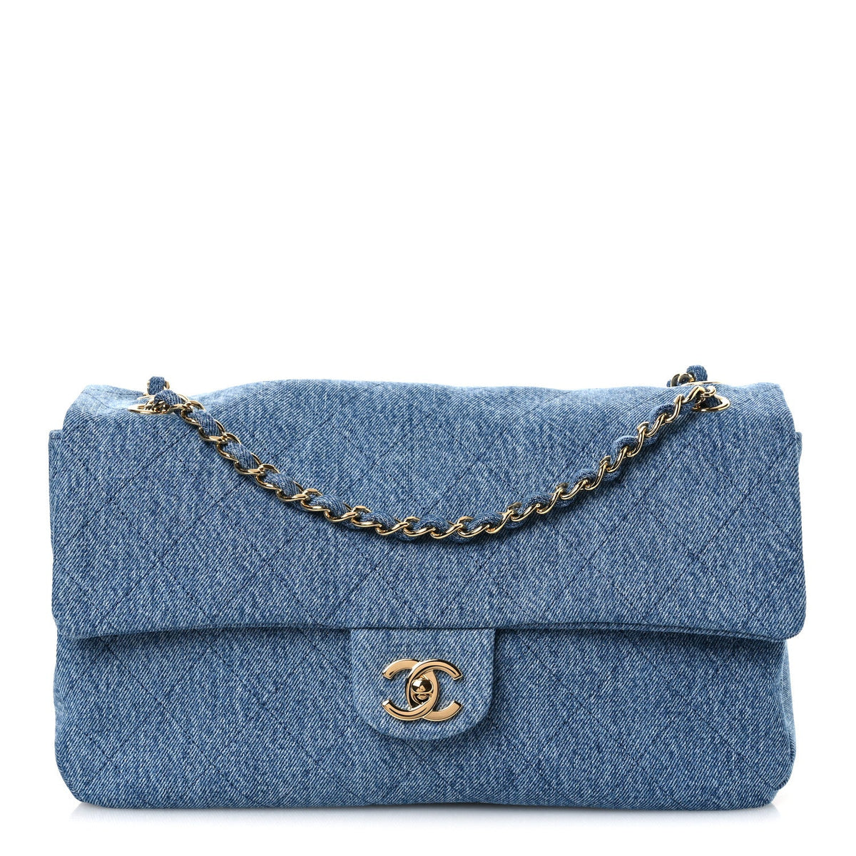 Denim Small Souplissimo Maxi Flap Blue