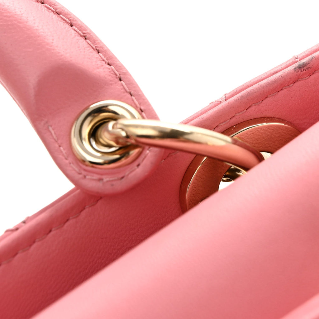 Lambskin Cannage Micro Lady D-Joy Pink