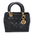 Lambskin Cannage Medium Lady Dior Black