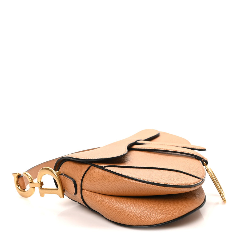 Grained Calfskin Saddle Bag Camello