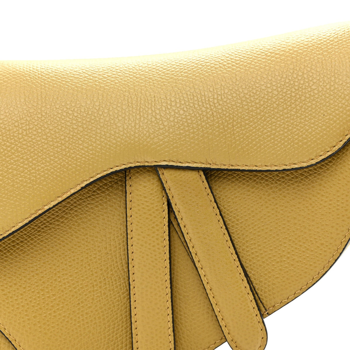 Grained Calfskin Mini Saddle Bag Beige