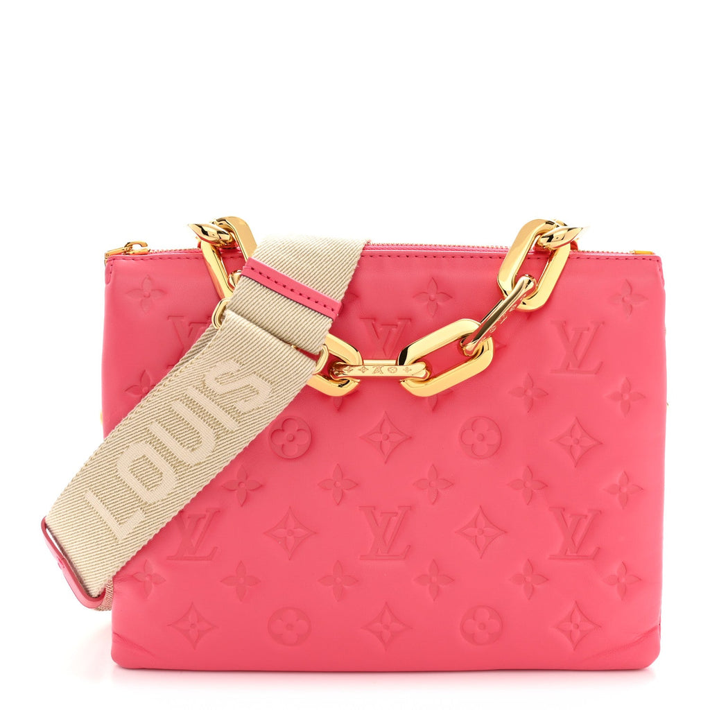 Lambskin Embossed Monogram Coussin PM Pink