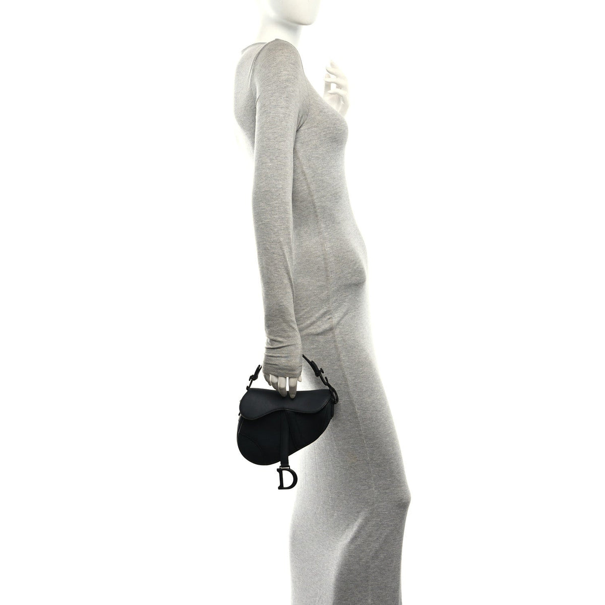 Ultra Matte Calfskin Mini Saddle Bag Black