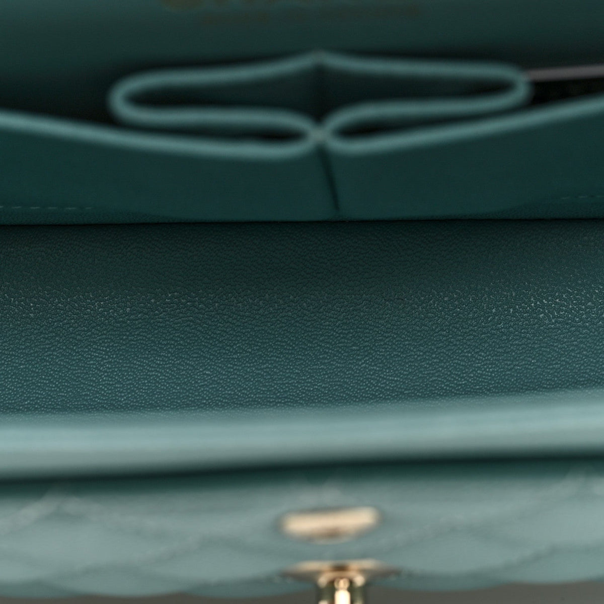 Caviar Quilted Small Double Flap Light Blue