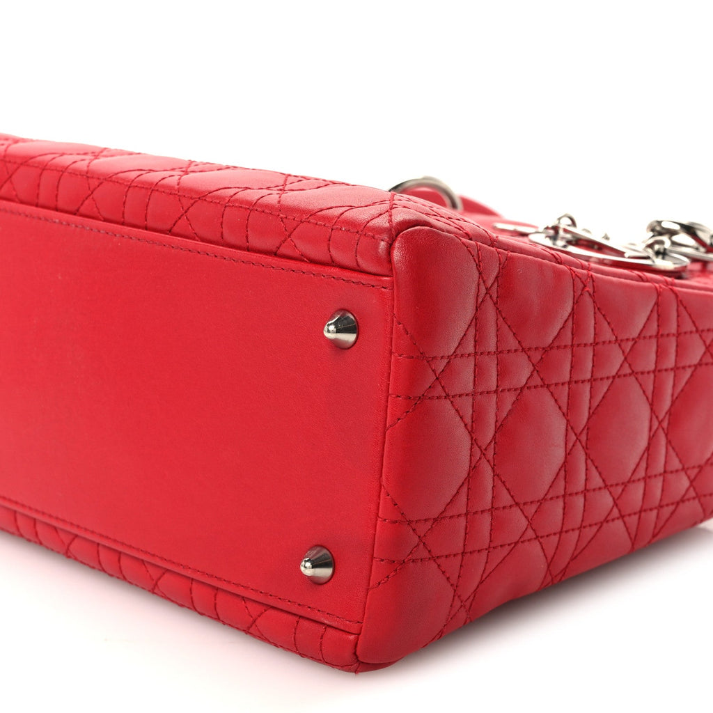 Lambskin Cannage Medium Lady Dior Red
