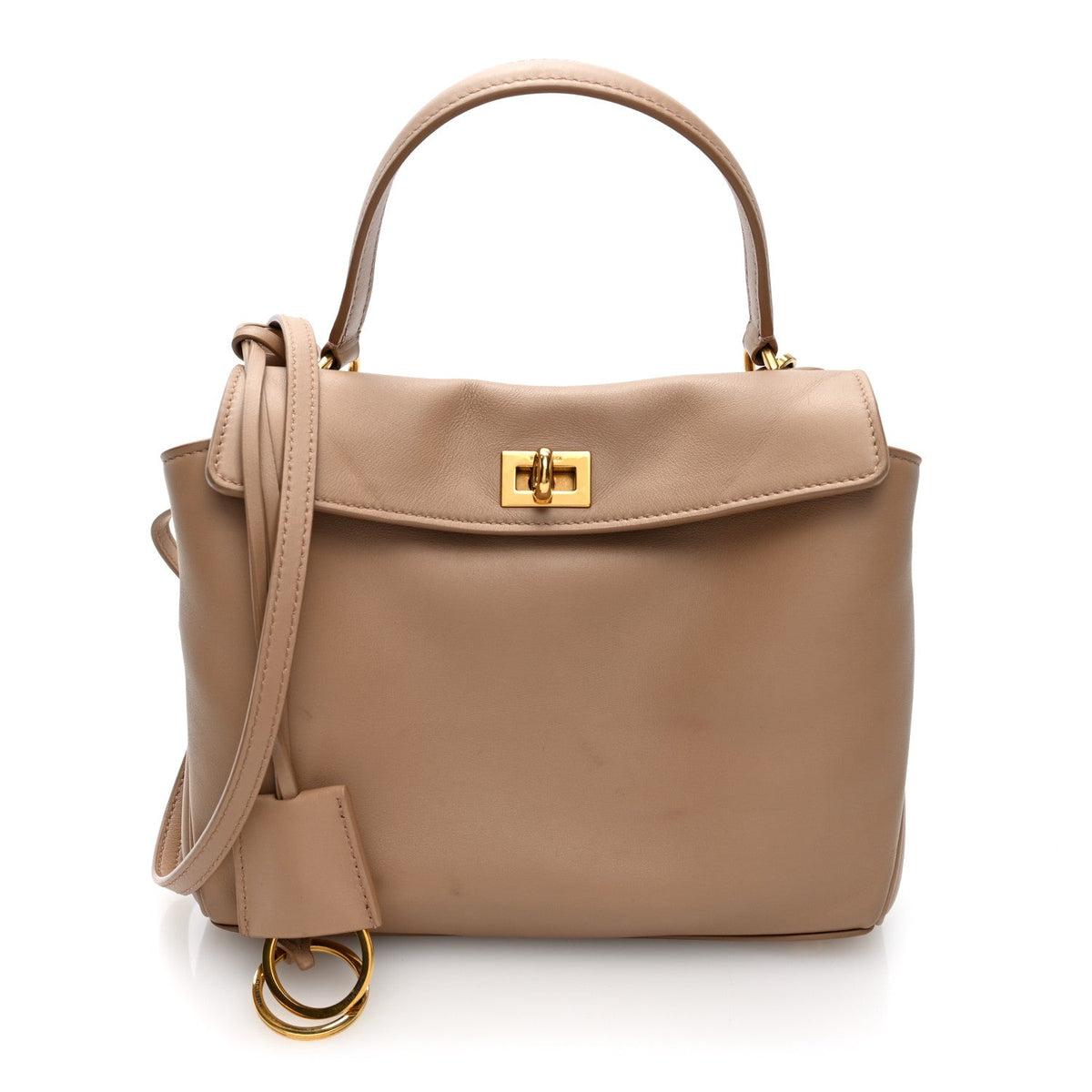 Natural Smooth Calfskin Mini Rodeo Top Handle Handbag Latte