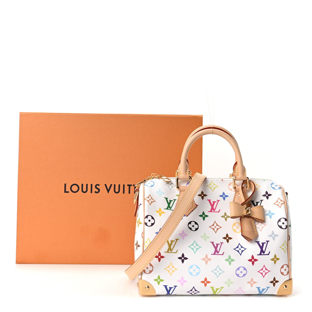 LV X TM Monogram Multicolor Speedy Bandouliere 25 White