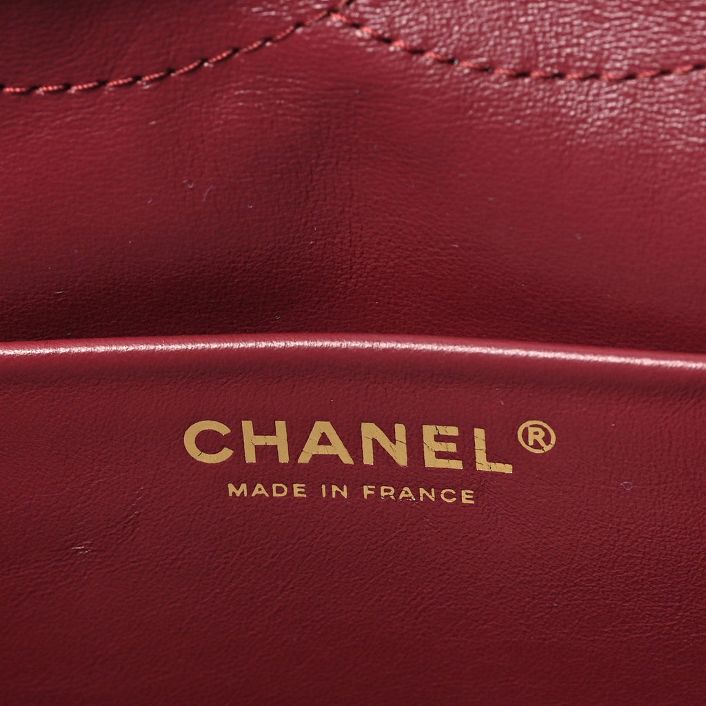 Grained Calfskin Small Souplissimo Maxi Flap Burgundy