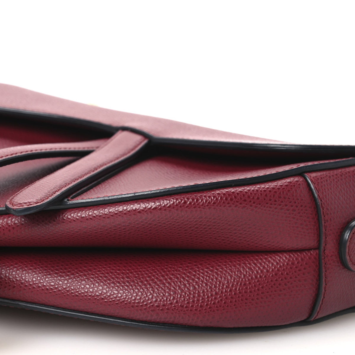 Grained Calfskin Saddle Bag Red