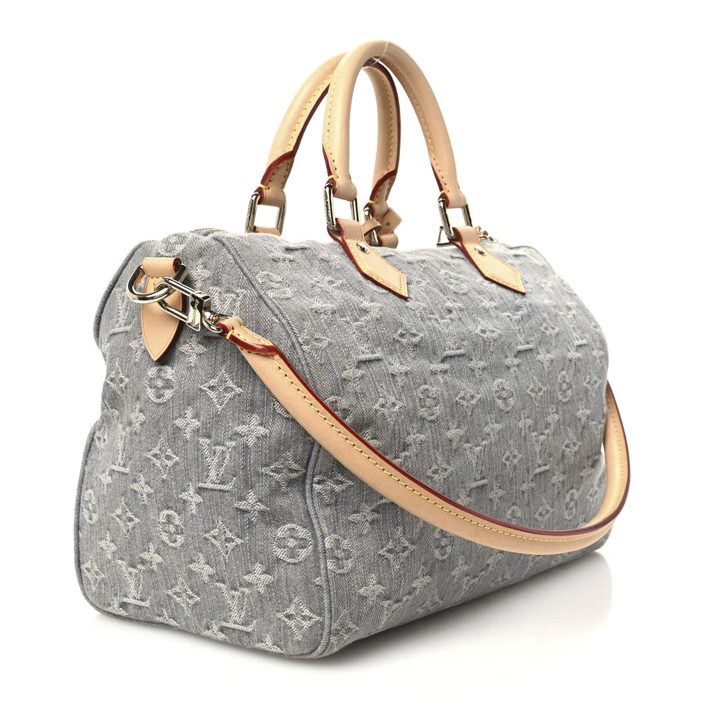 Monogram Denim Speedy Soft 30 Washed Gray