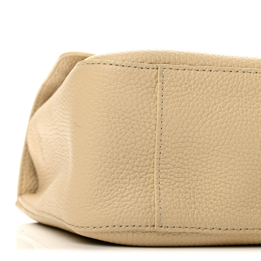 Grained Calfskin Small Souplissimo Maxi Flap Beige