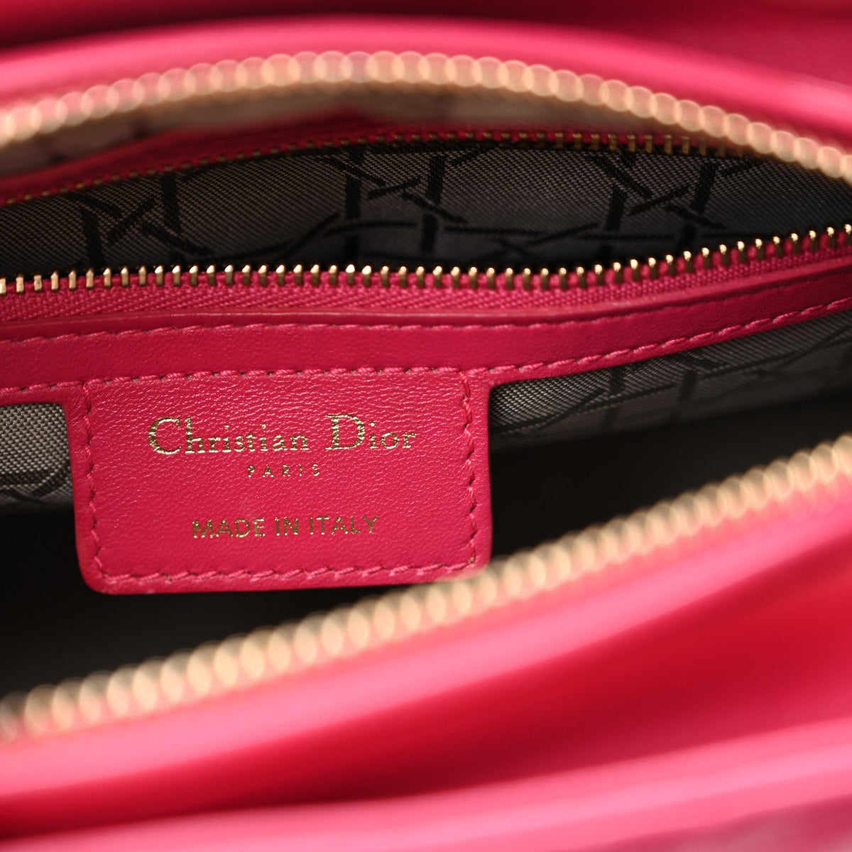 Lambskin Cannage Medium Lady Dior Fuchsia