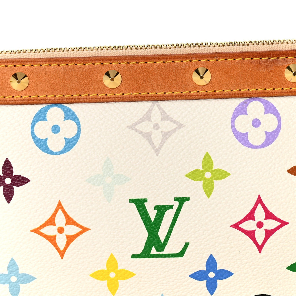 Monogram Multicolor Pochette Accessories White