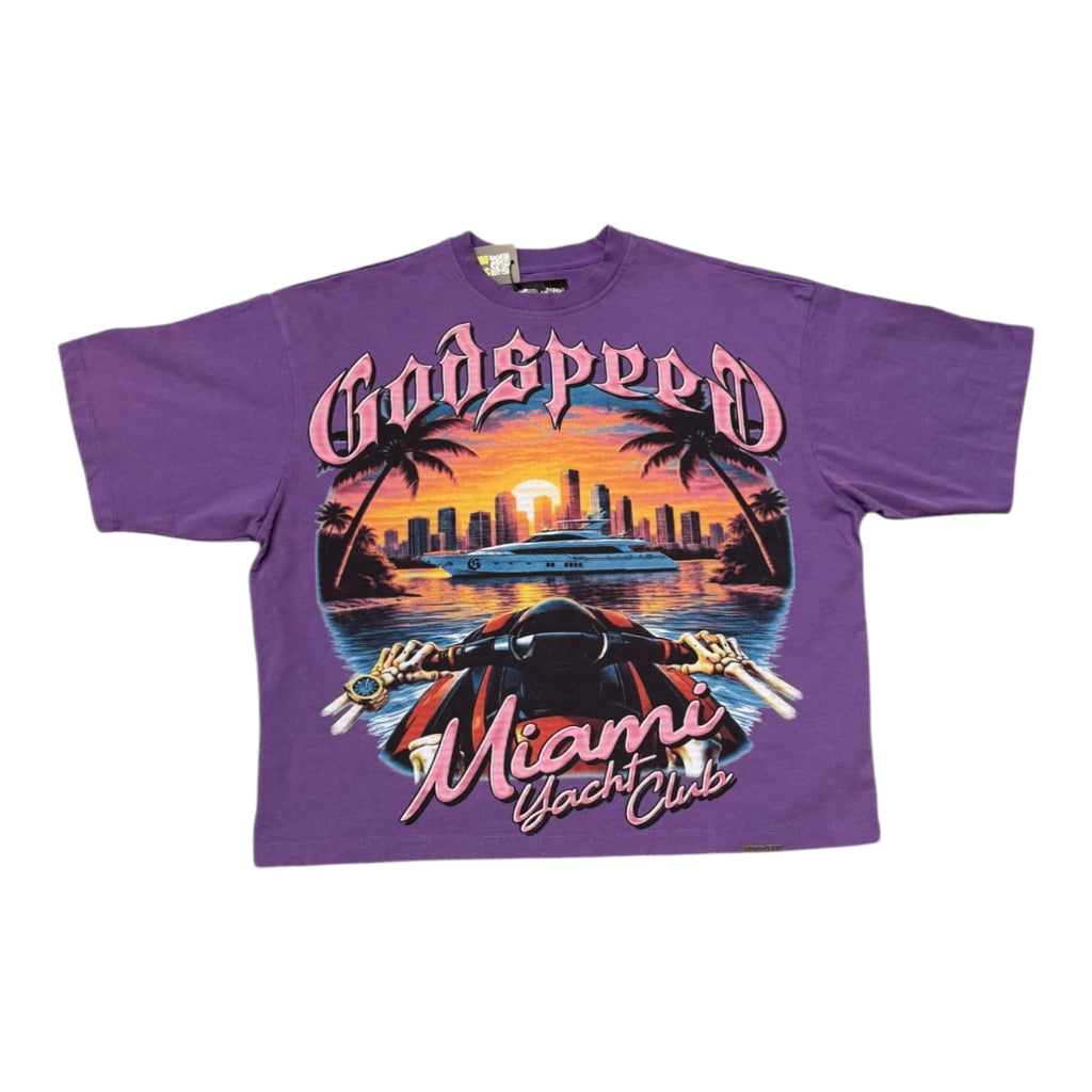 Godspeed Miami Yacht Tee Purple
