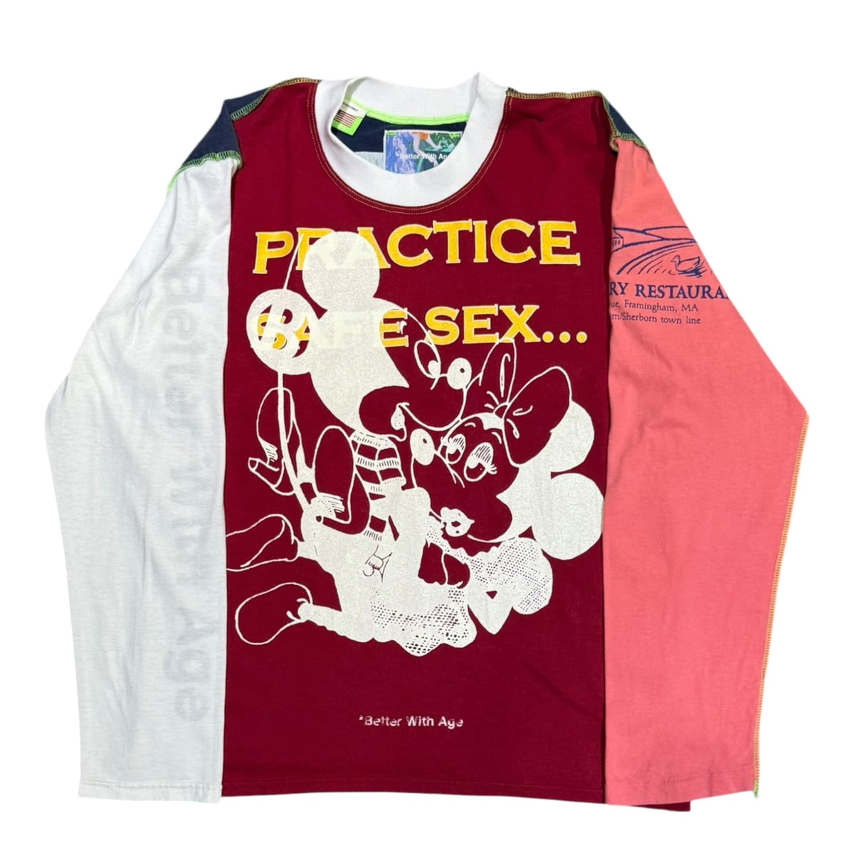 Better With Age Gently Reversible Long Sleeve Shirt Coral/White