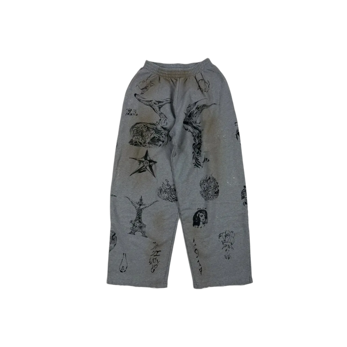 Balenciaga Tattoo Heavy Heather Grey Sweatpants